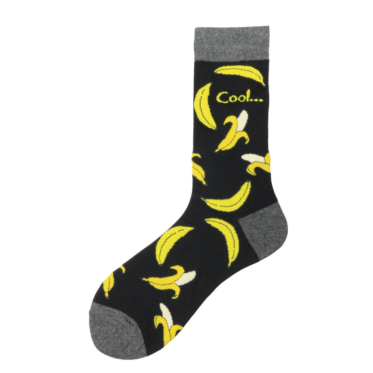 Men's black and yellow banana illustrated Happy Socks
