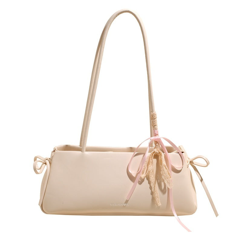 White handbag with double handle design