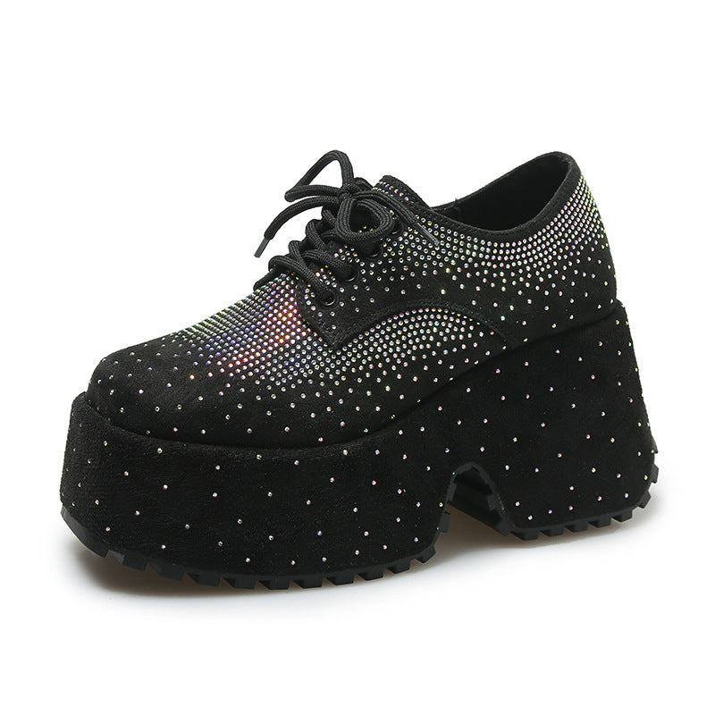Women's Starry Rhinestone Platform Low-top Shoes