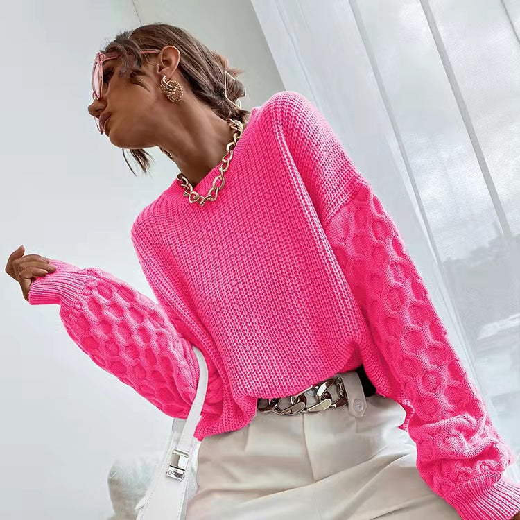 Lantern Sleeve Knit Sweater