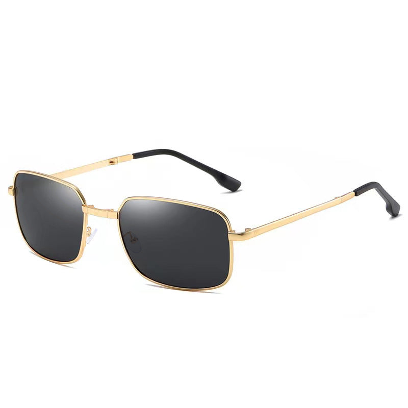 smart grey with gold frame sunglasses for men