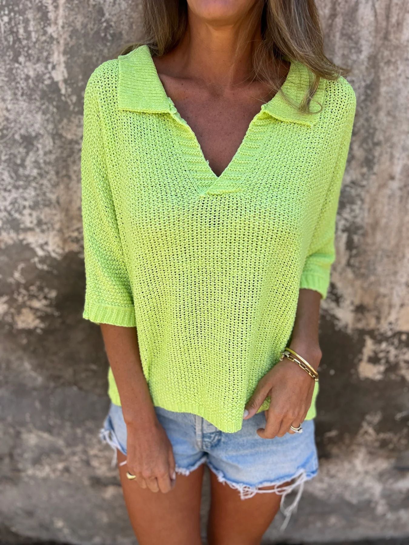 neon green spring & summer sweater