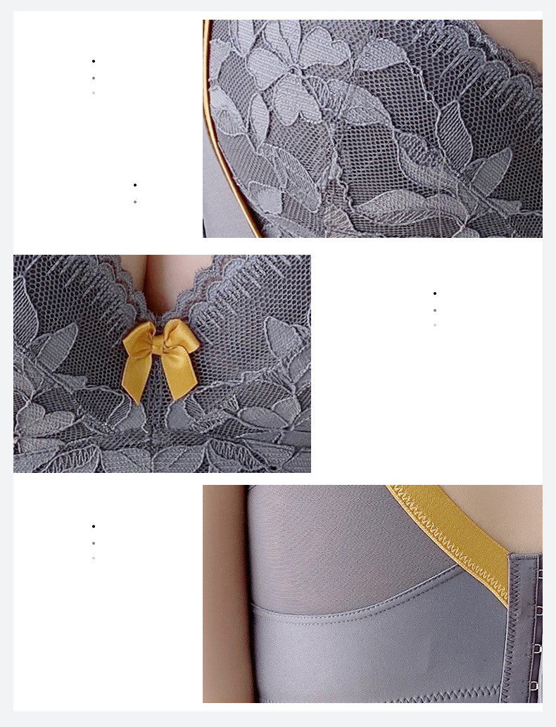 Close-up of lace texture with decorative bow, luxury lace bra