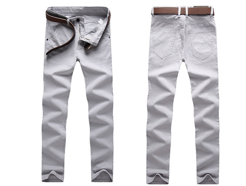 Light grey men's cotton pants with straight cut