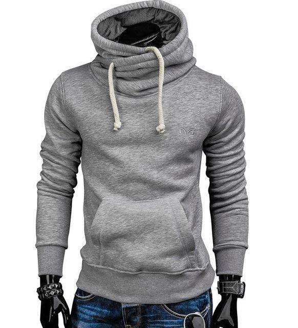 Light grey string hoodie for men
