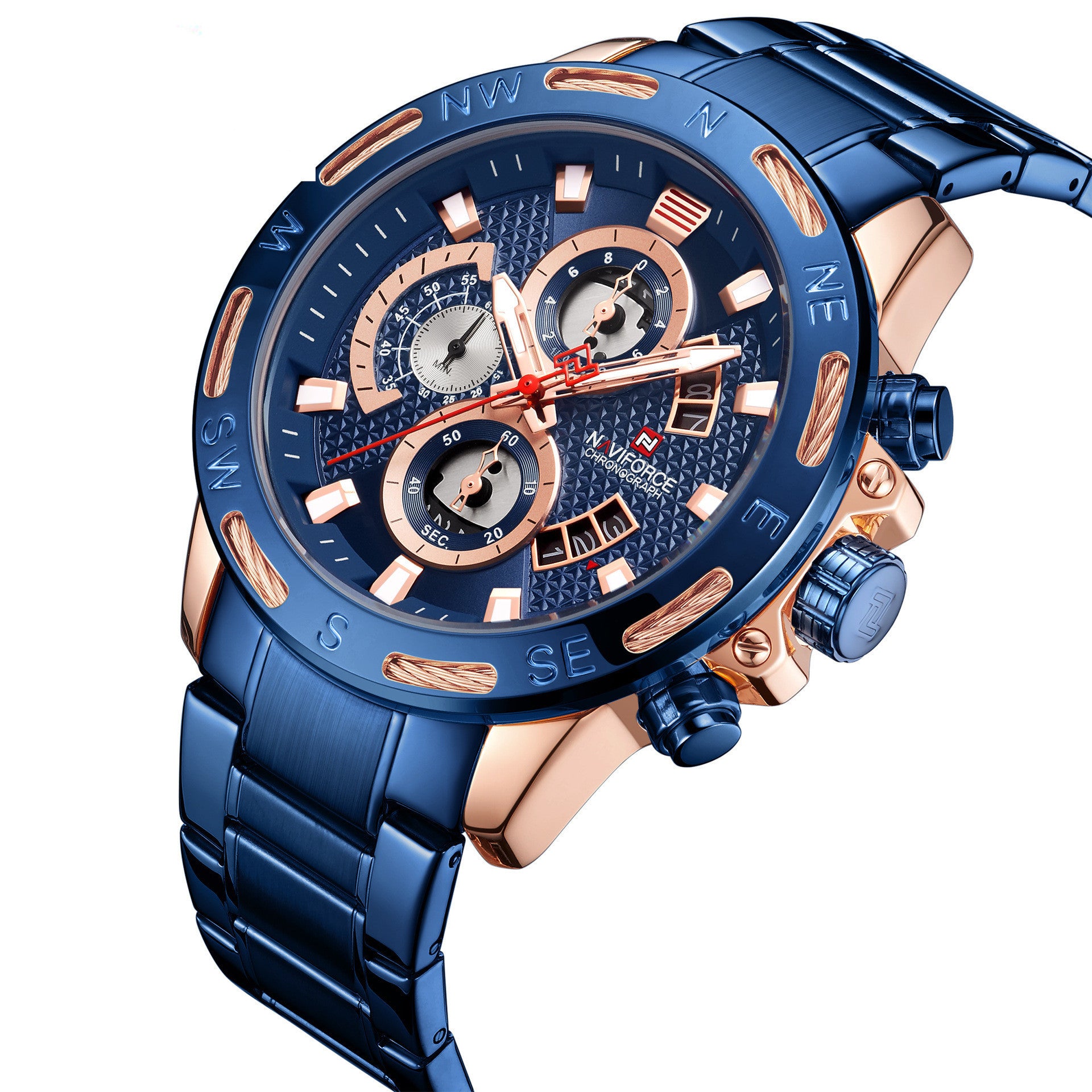 Blue and rose gold NAVIFORCE NF9165 – front product image