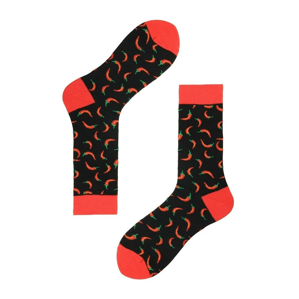 Men's black and orange illustrated Happy Socks 