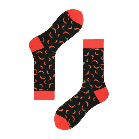 Men's black and orange illustrated Happy Socks 