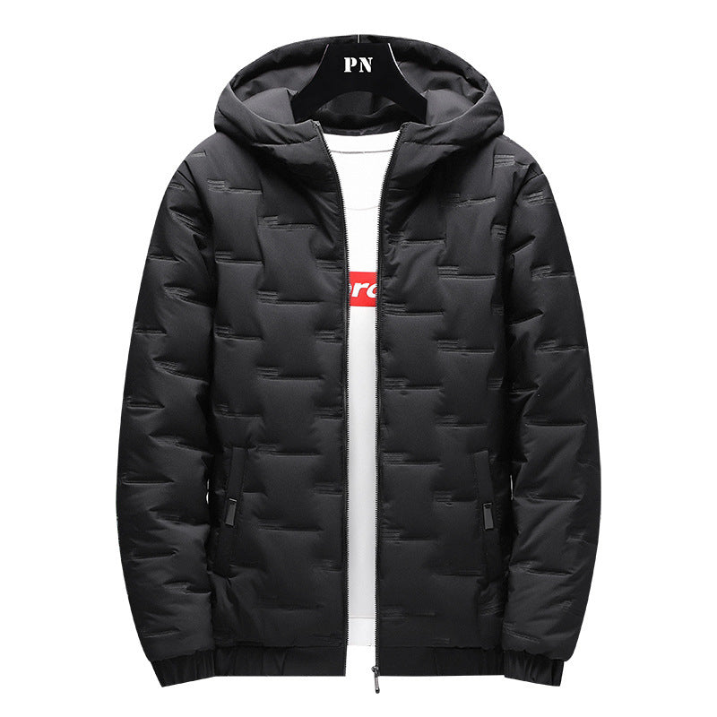 Men's Short Warm Hooded Cotton Jacket