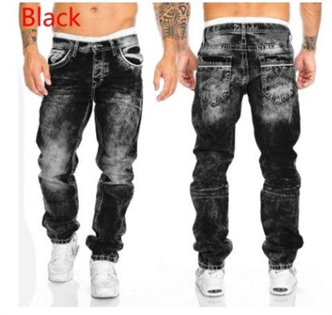Black straight hip hop jeans for men, urban style