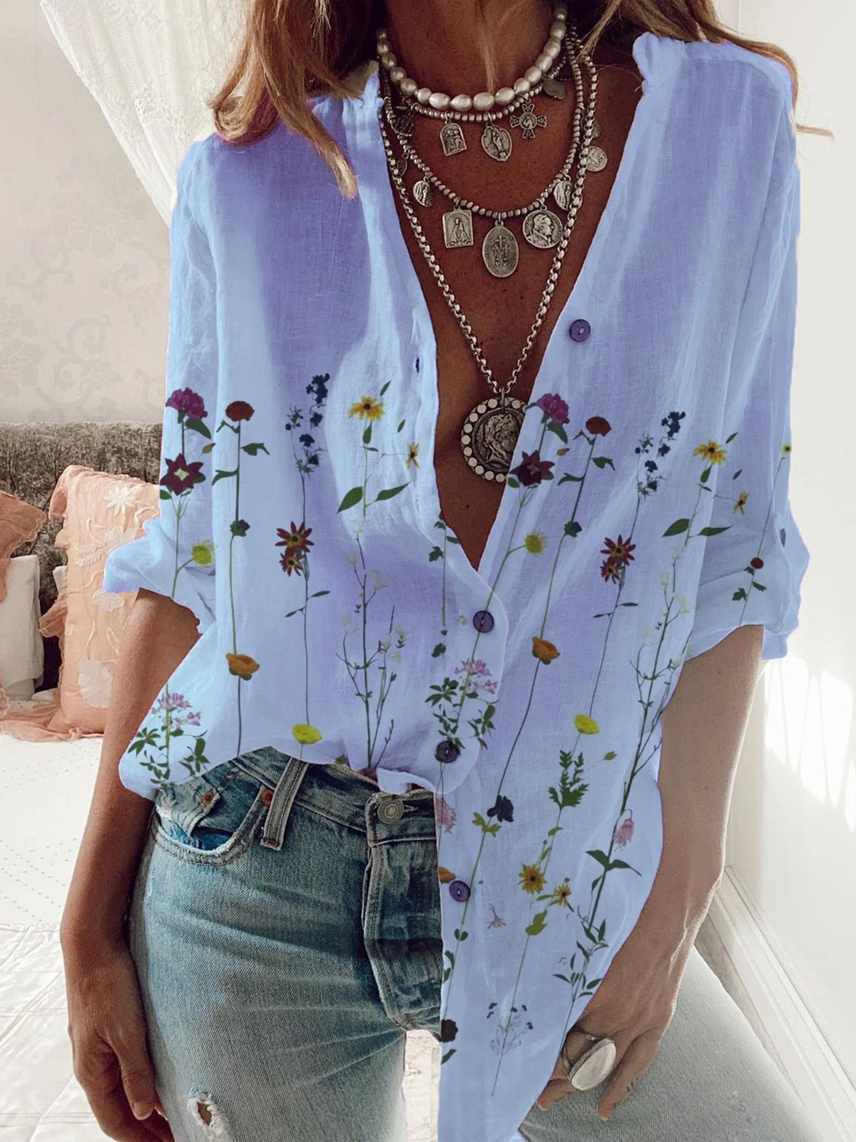 Floral Print Spring Shirt