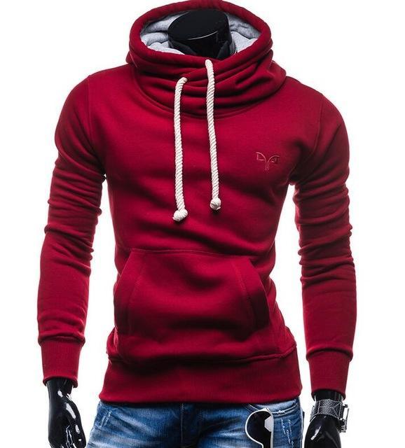 Soft red string hoodie for men spring and autumn