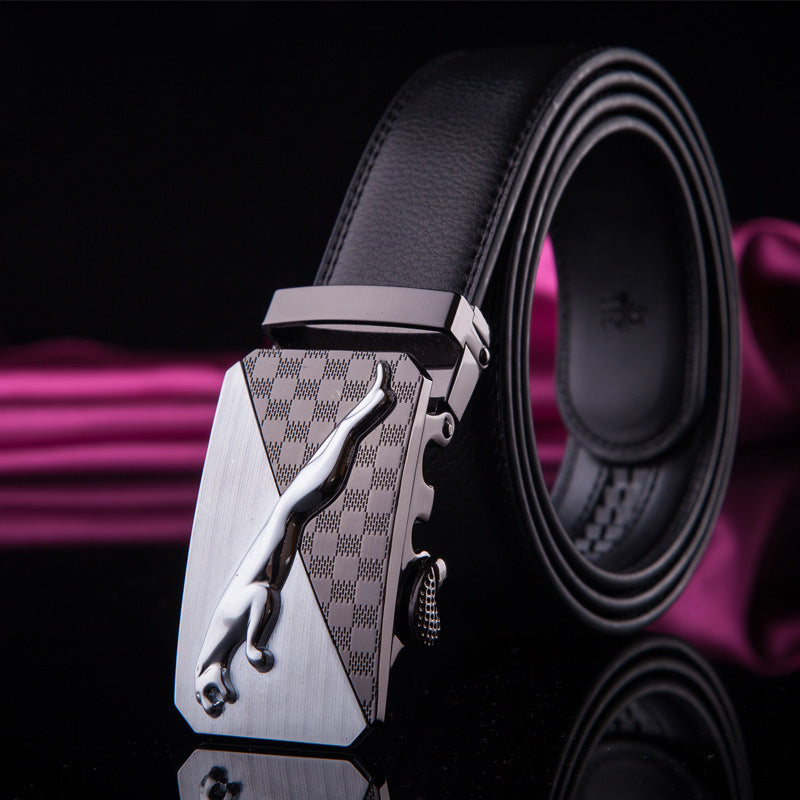 Genuine Leather Belt with Automatic Buckle