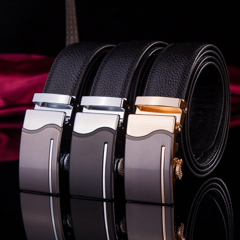 Genuine Leather Belt with Automatic Buckle