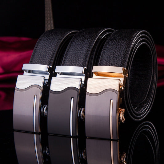 Genuine Leather Belt with Automatic Buckle