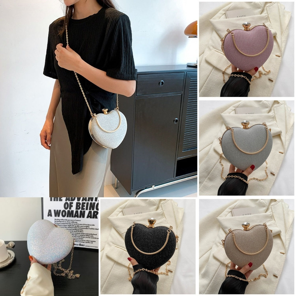 Heart-Shaped Evening Clutch