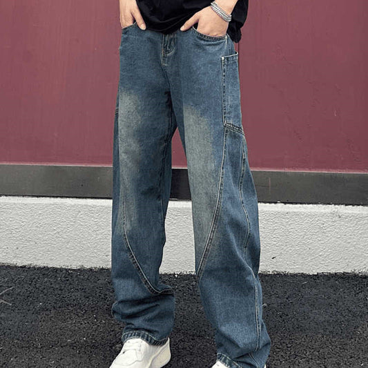 Miesten urbaanit leveälahkeiset farkut