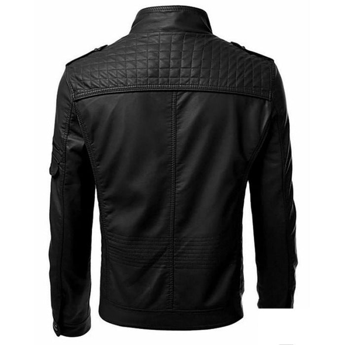Men's Rock-Inspired PU Leather Jacket
