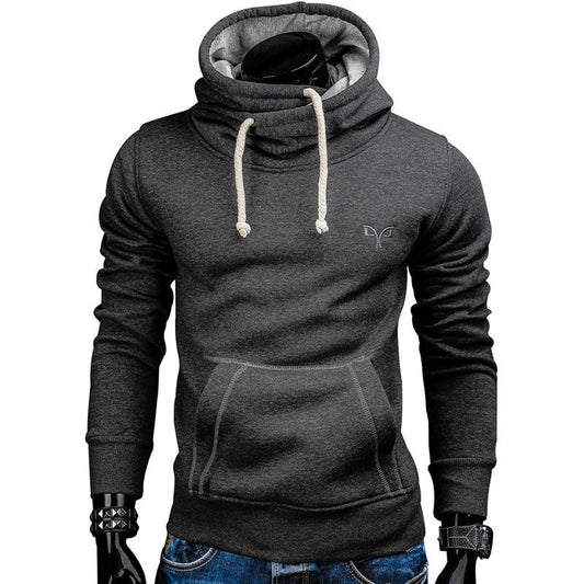 Men's versatile and soft grey hoodie for autumn and spring 