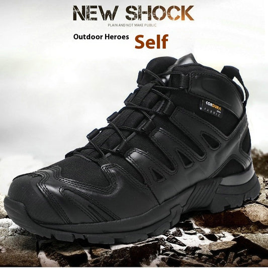 Men's black tactical military boots