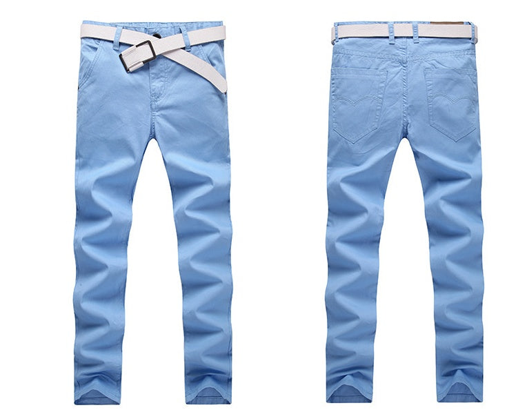 Sky blue men's pants - style with white sneakers