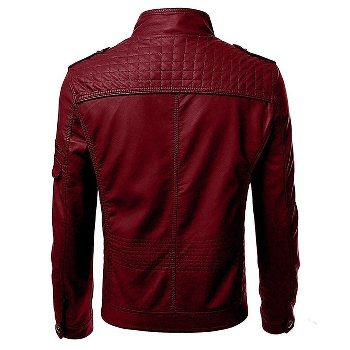 Men's Rock-Inspired PU Leather Jacket