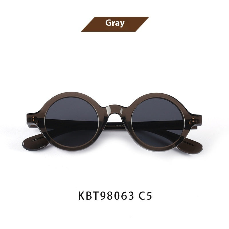 grey colored round sunglasses