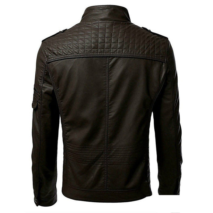 Men's Rock-Inspired PU Leather Jacket