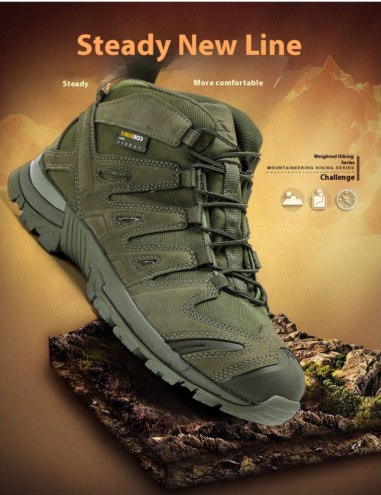 Men's green tactical military boots