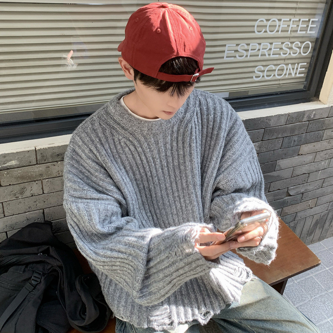 Distressed Knit Sweater
