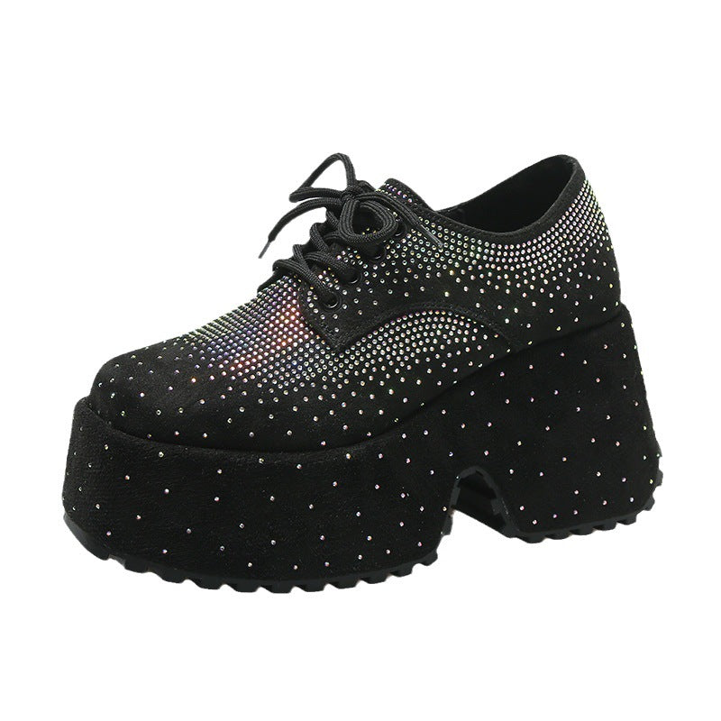Women's Starry Rhinestone Platform Low-top Shoes