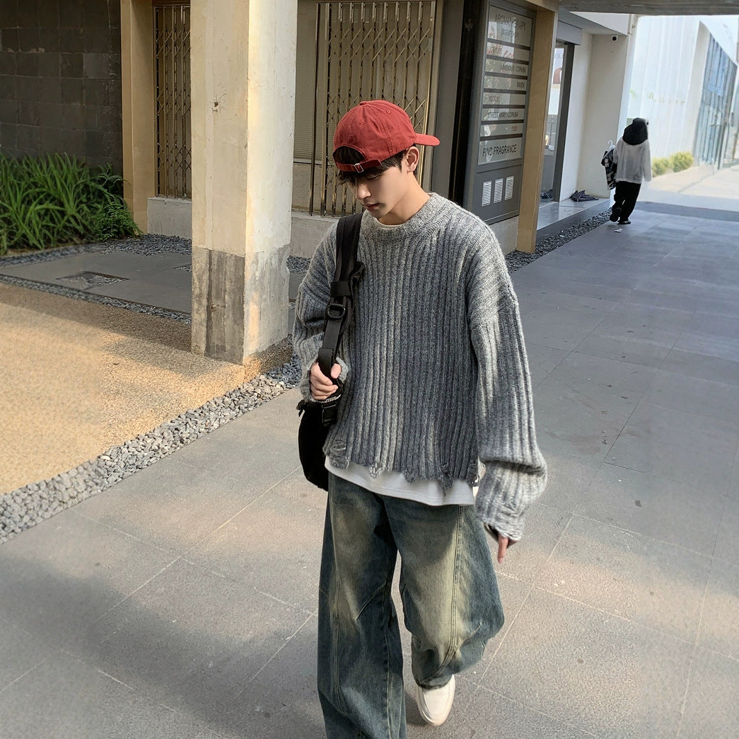 Distressed Knit Sweater