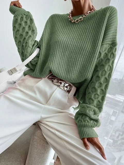 Lantern Sleeve Knit Sweater