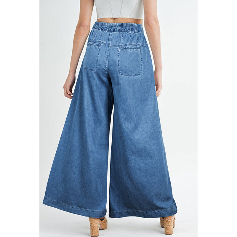 Wide-Leg Denim Pants