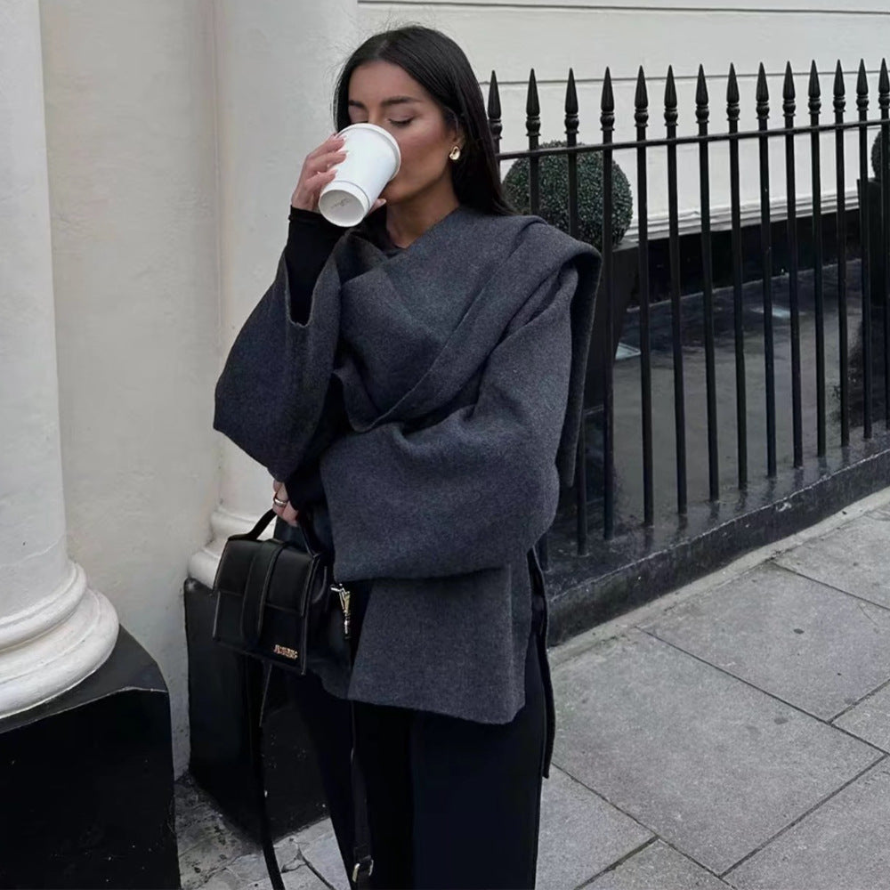 Oversized Shawl-Collar Coat