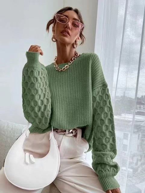 Lantern Sleeve Knit Sweater
