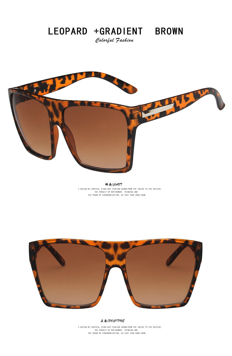 leopard print and gradient double tea  sunglassess
