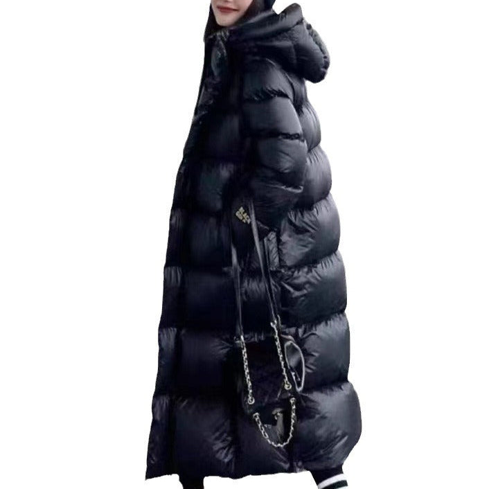 Long down jacket back view – AylureEssentials