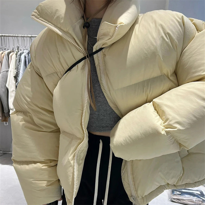 Short winter jacket cream yellow – AylureEssentials