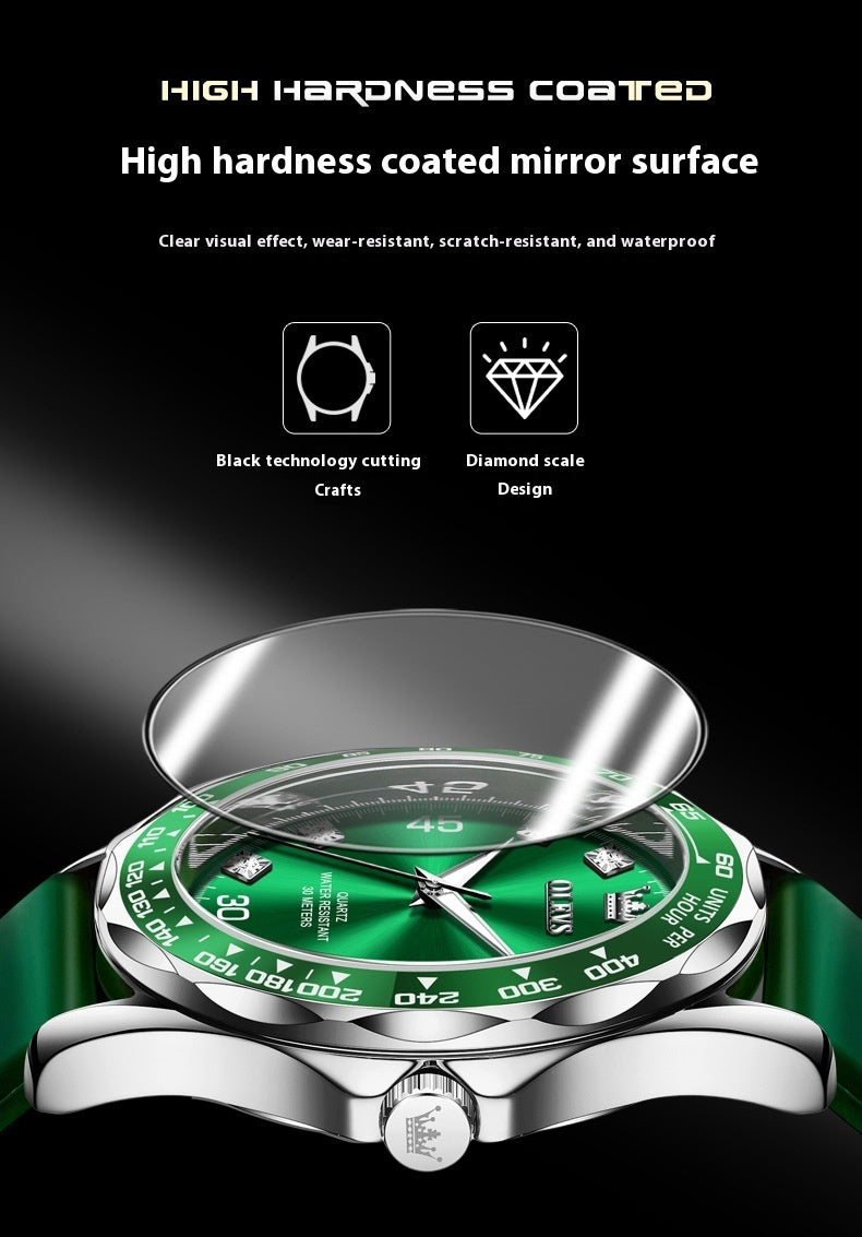 Hardness graphic for watch glass – high-strength coated mirror OLEVS 9988
