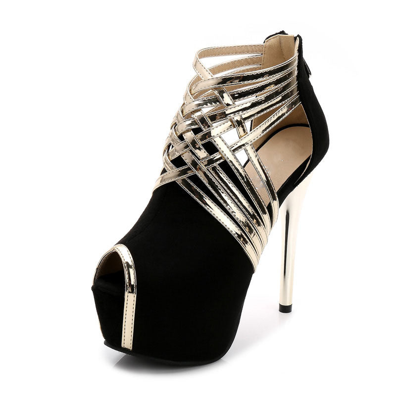 Shiny Stiletto Platform Heels