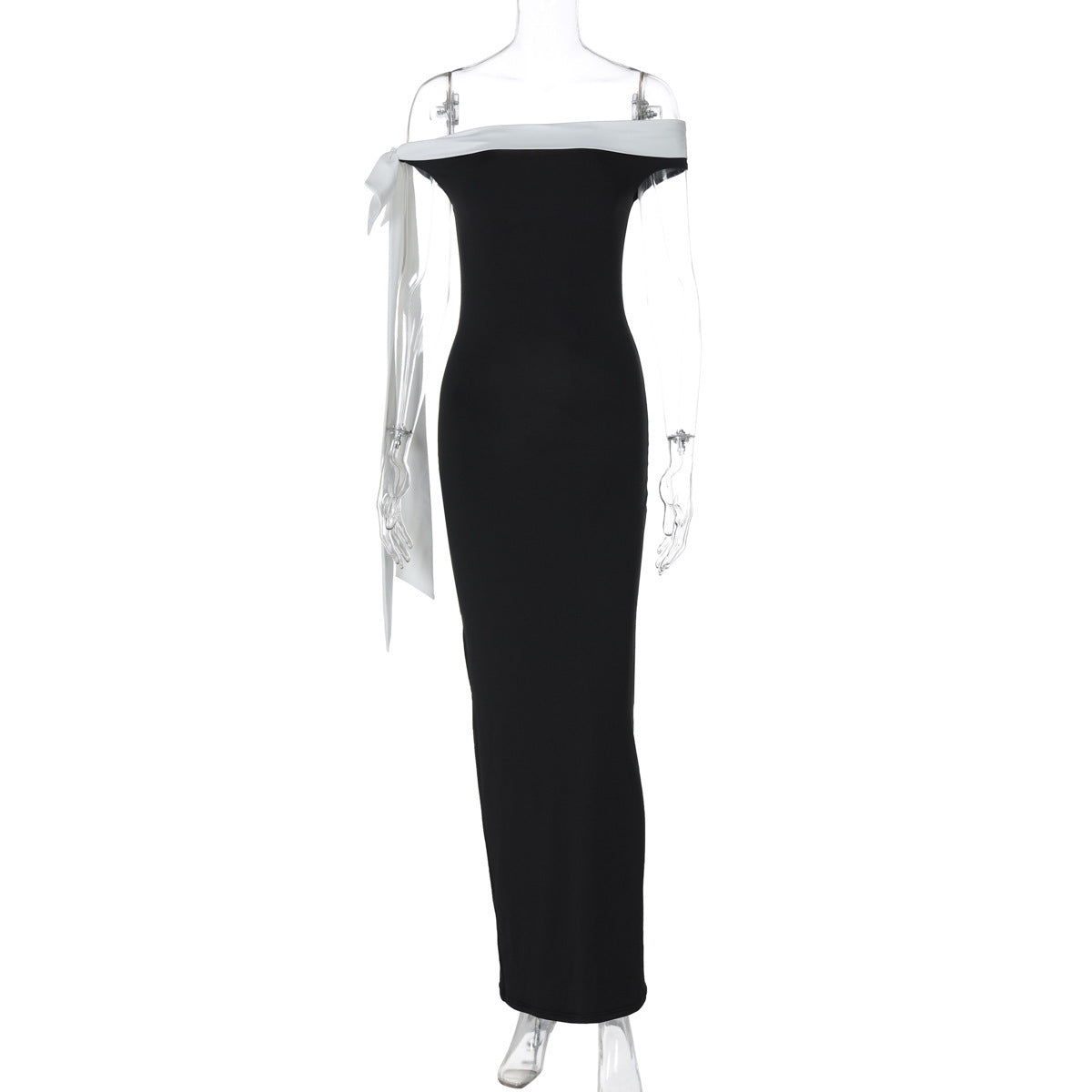 Black & White Bow Evening Dress