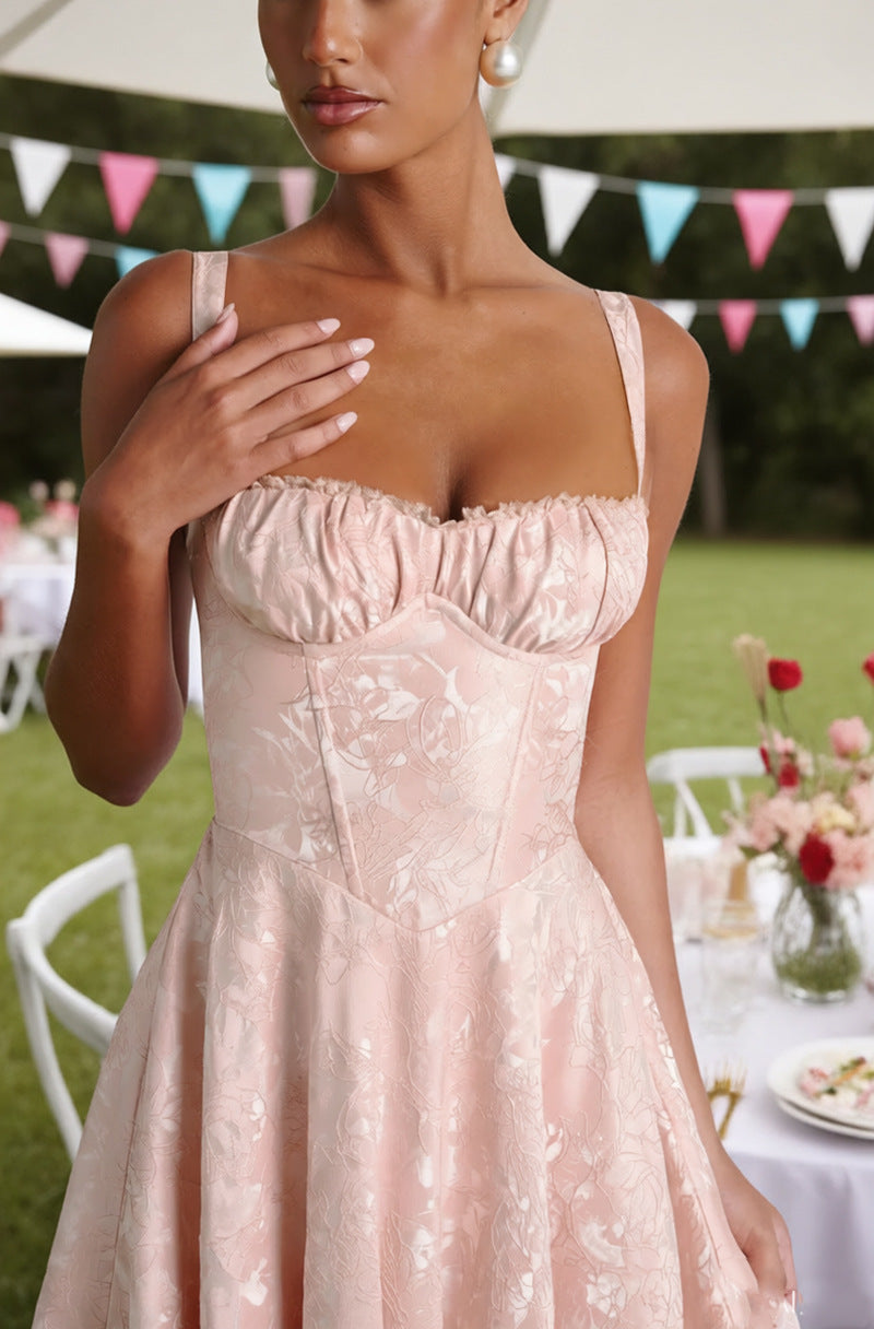 backless summer dress with lace up back