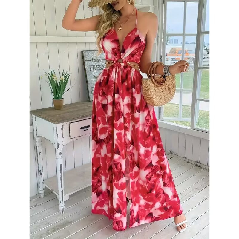 floral maxi dress with slit